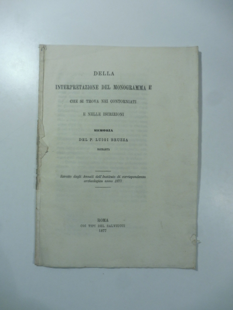 Della interpretazione del monogramma PE che si trova nei contorniati e nelle iscrizioni